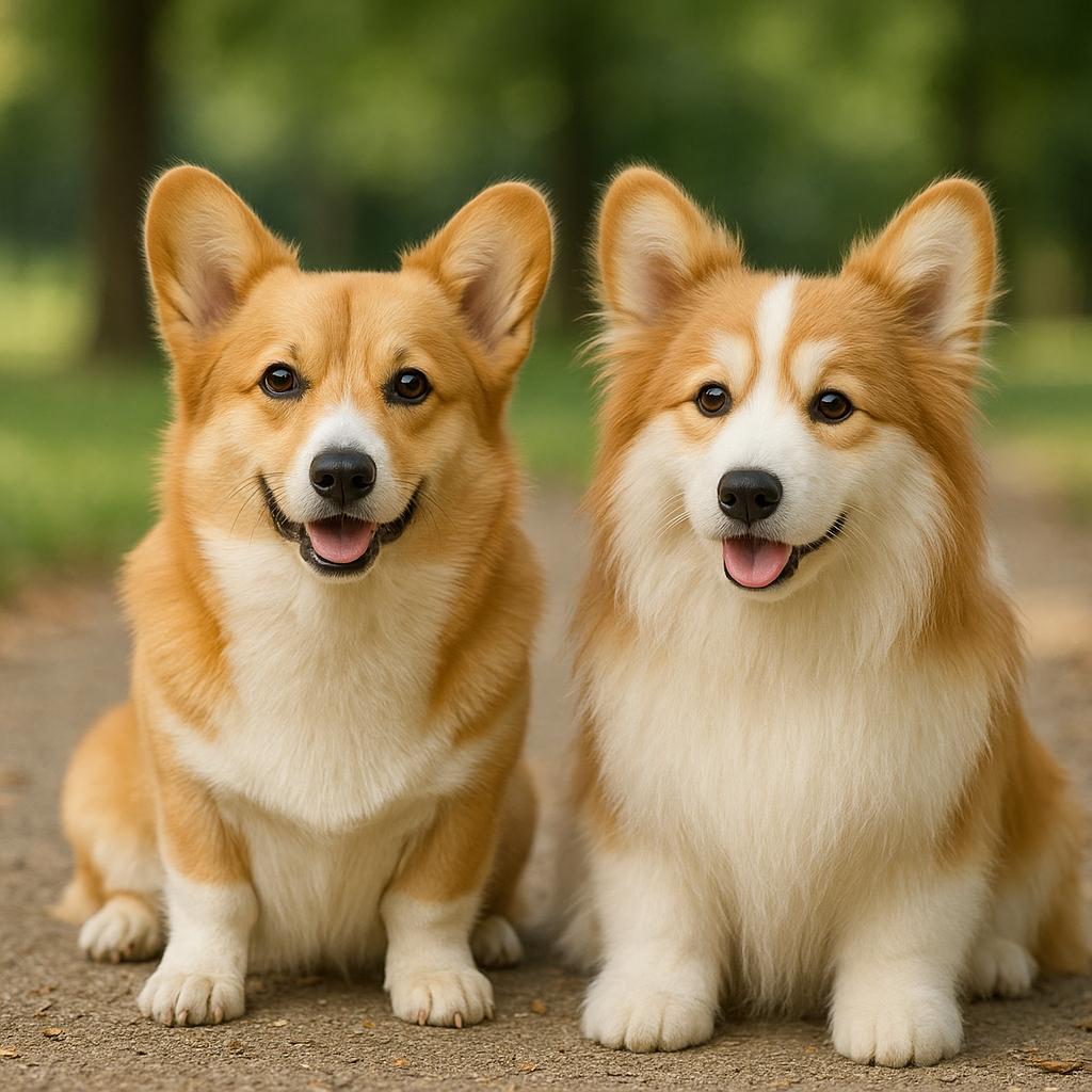 Comparison showing what is a pet replica next to a real dog