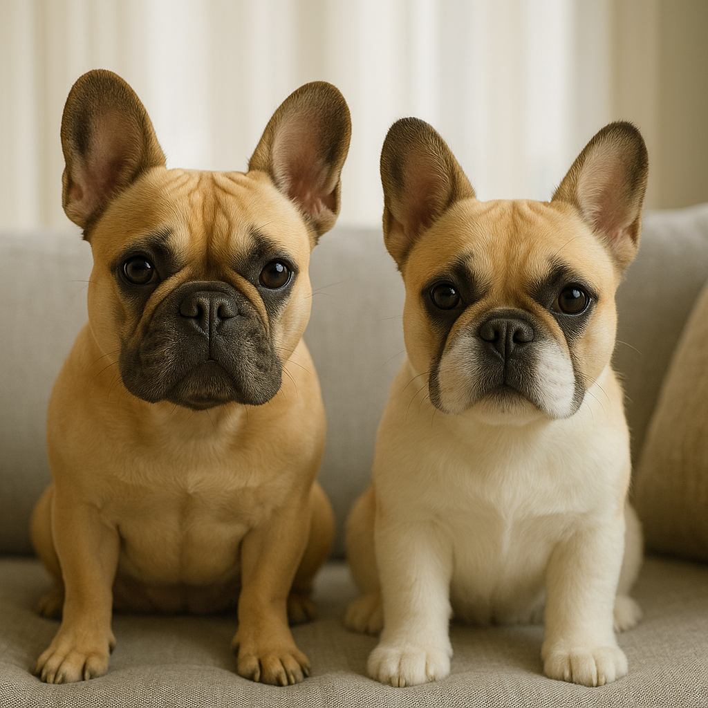 French Bulldog handmade wool replica vs real dog