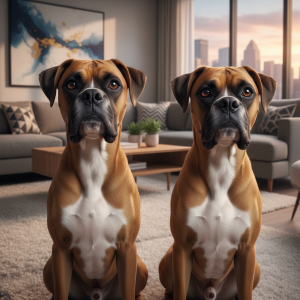 Custom needle felted Boxer dog replica vs real dog comparison